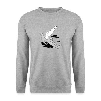 Hals über Kopf - Unisex Pullover - Weißgrau meliert - Vorne - Alina (178cm) & Michal (187cm)
