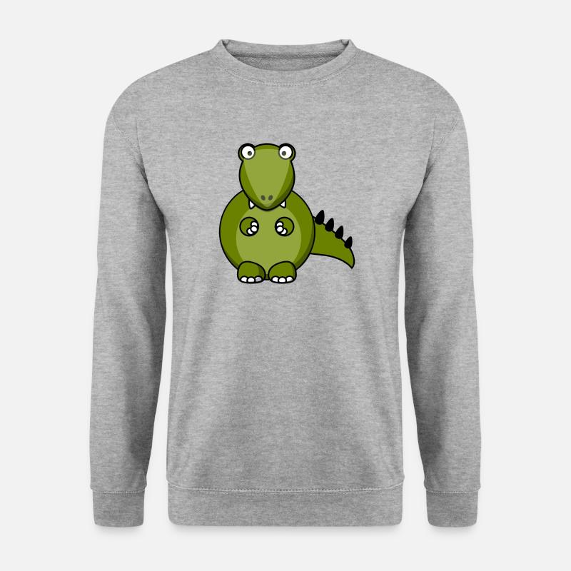 Dino - Unisex Pullover - Weißgrau meliert