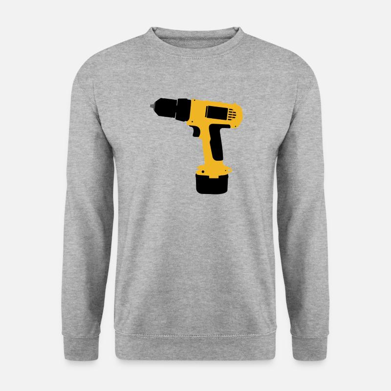 Bohrmaschine - Unisex Pullover - Weißgrau meliert