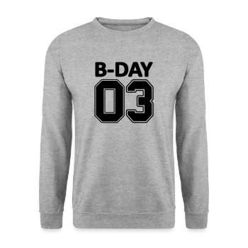 3rd Birthday Bday 03 numéros de NUMBER jersey - Sweat-shirt Unisexe - gris chiné - Devant - Alina (178cm) & Michal (187cm)