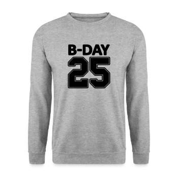 Numéro Shirt 25/25 ans numéro de maillot Bday - Sweat-shirt Unisexe - gris chiné - Devant - Alina (178cm) & Michal (187cm)