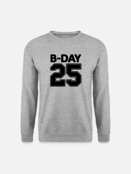 Rückennummer 25 / 25. Geburtstag Bday Trikot Zahl - Unisex Pullover - Weißgrau meliert