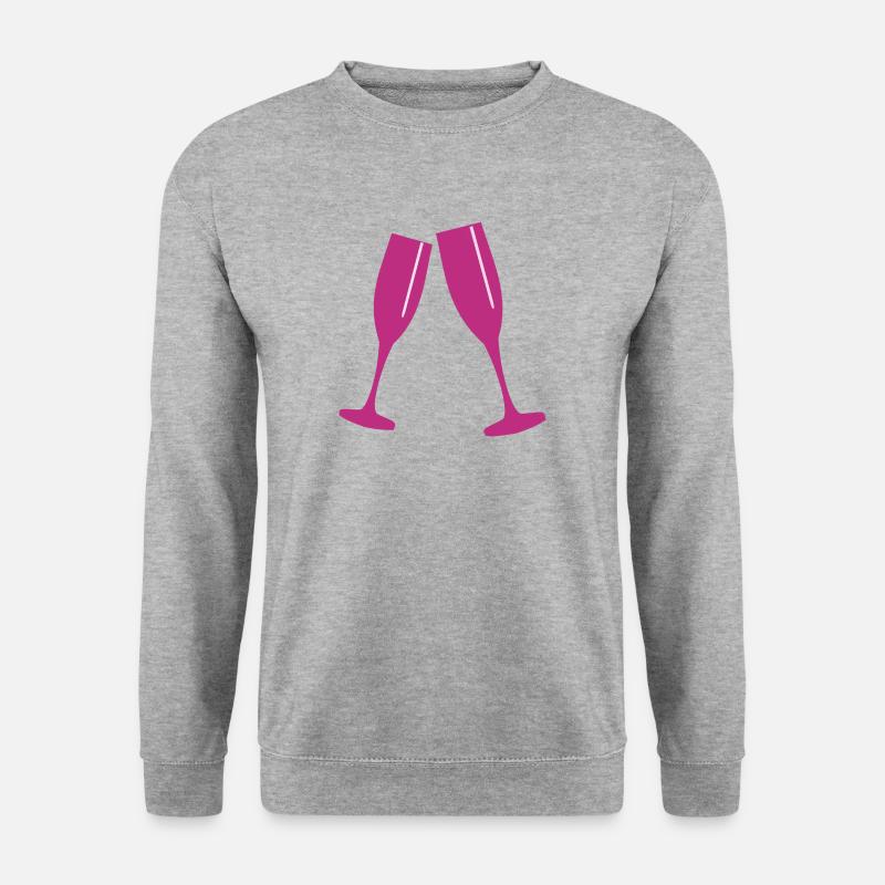 Sektglas - Unisex Pullover - Weißgrau meliert