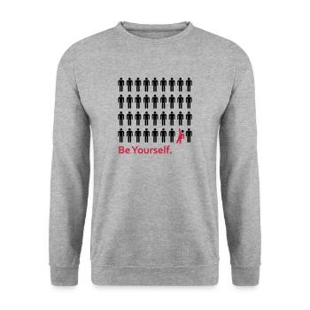 Soyez vous-même - Sweat-shirt Unisexe - gris chiné - Devant - Alina (178cm) & Michal (187cm)