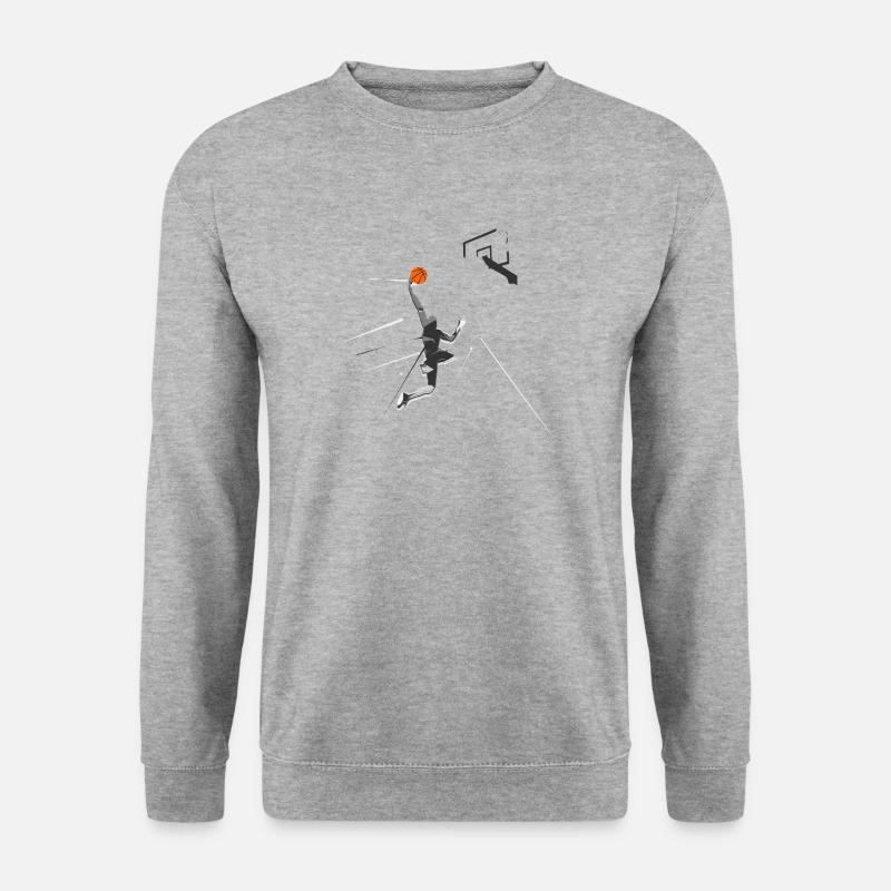 Basketball - Unisex Pullover - Weißgrau meliert