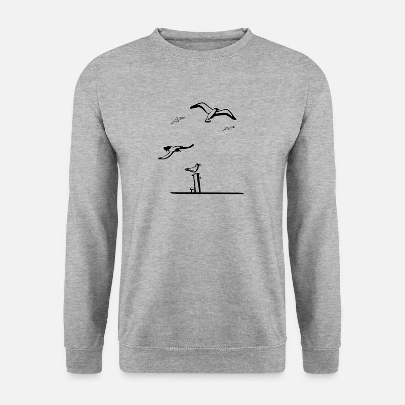 Mehr Möwen - Unisex Pullover - Weißgrau meliert