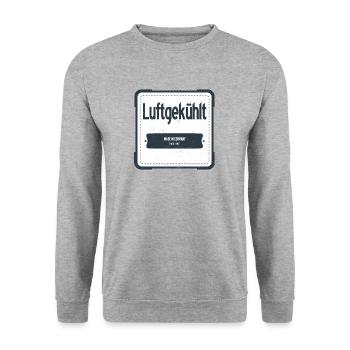 Luftgekühlt Made in Germany USED LOOK - Unisex Pullover - Weißgrau meliert - Vorne - Alina (178cm) & Michal (187cm)