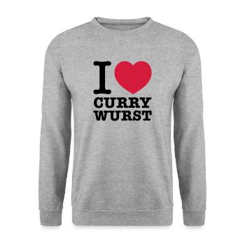 i love Currywurst - Unisex Sweatshirt - salt & pepper - Front - Alina (178cm) & Michal (187cm)
