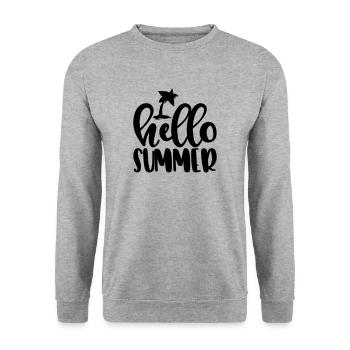 BONJOUR ÉTÉ - Sweat-shirt Unisexe - gris chiné - Devant - Alina (178cm) & Michal (187cm)