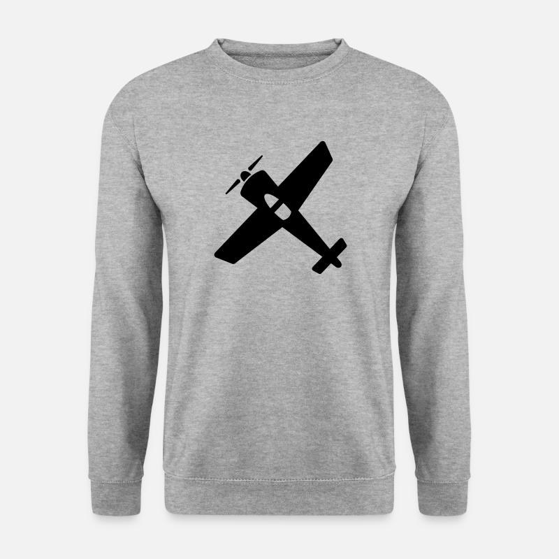 Flugzeug Geschenk Modellflugzeug - Unisex Pullover - Weißgrau meliert