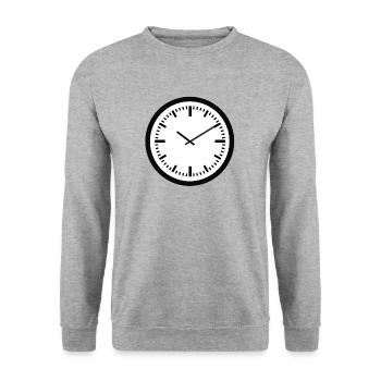 horloge montre clock time hourglass sanduhr76 - Sweat-shirt Unisexe - gris chiné - Devant - Alina (178cm) & Michal (187cm)