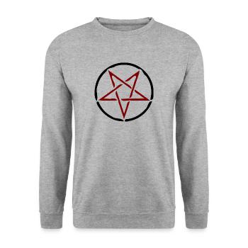 Pentagramm - Stern - Symbol - Sweat-shirt Unisexe - gris chiné - Devant - Alina (178cm) & Michal (187cm)