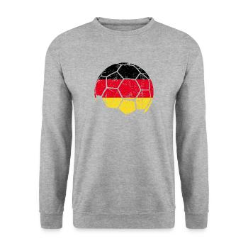 Germany Soccer Ball Fußball - Unisex Pullover - Weißgrau meliert - Vorne - Alina (178cm) & Michal (187cm)