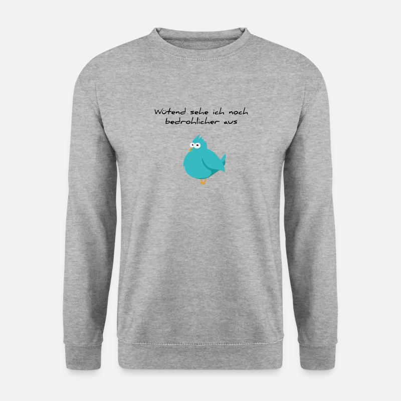 Wütend sehe ich noch bedrohlicher aus - Unisex Pullover - Weißgrau meliert