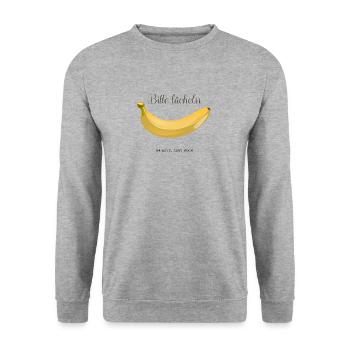 Bitte lächeln. Na bitte,geht doch - Unisex Pullover - Weißgrau meliert - Vorne - Alina (178cm) & Michal (187cm)