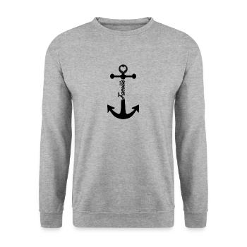 Family - Unisex Sweatshirt - salt & pepper - Front - Alina (178cm) & Michal (187cm)