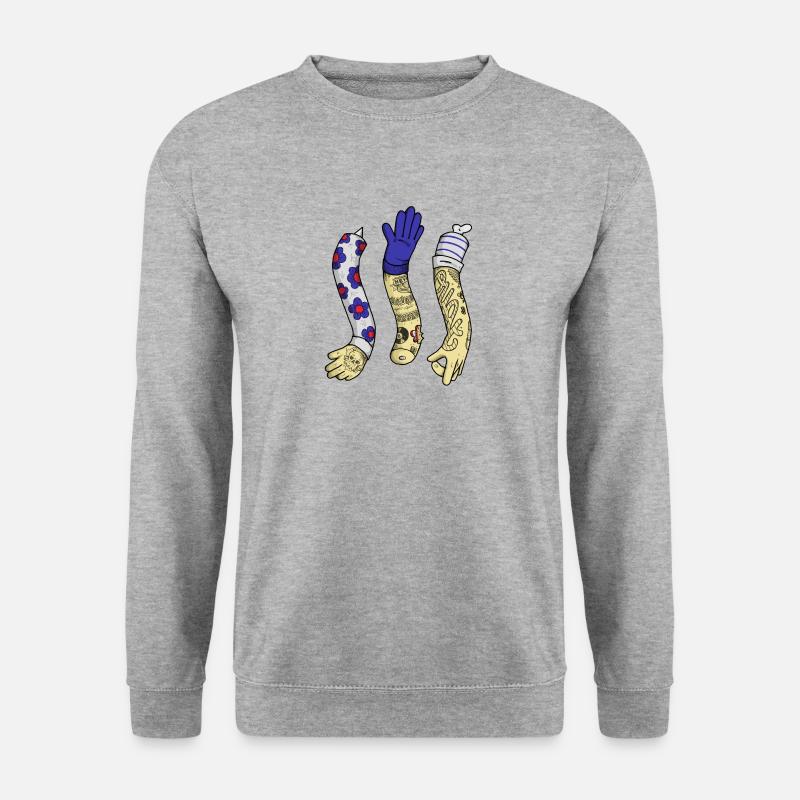 Tatoo Illustration - Unisex Pullover - Weißgrau meliert