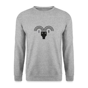 Sternzeichen Widder - Unisex Pullover - Weißgrau meliert - Vorne - Alina (178cm) & Michal (187cm)