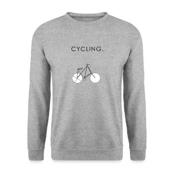 Cycling Bike Geschenk - Unisex Pullover - Weißgrau meliert - Vorne - Alina (178cm) & Michal (187cm)