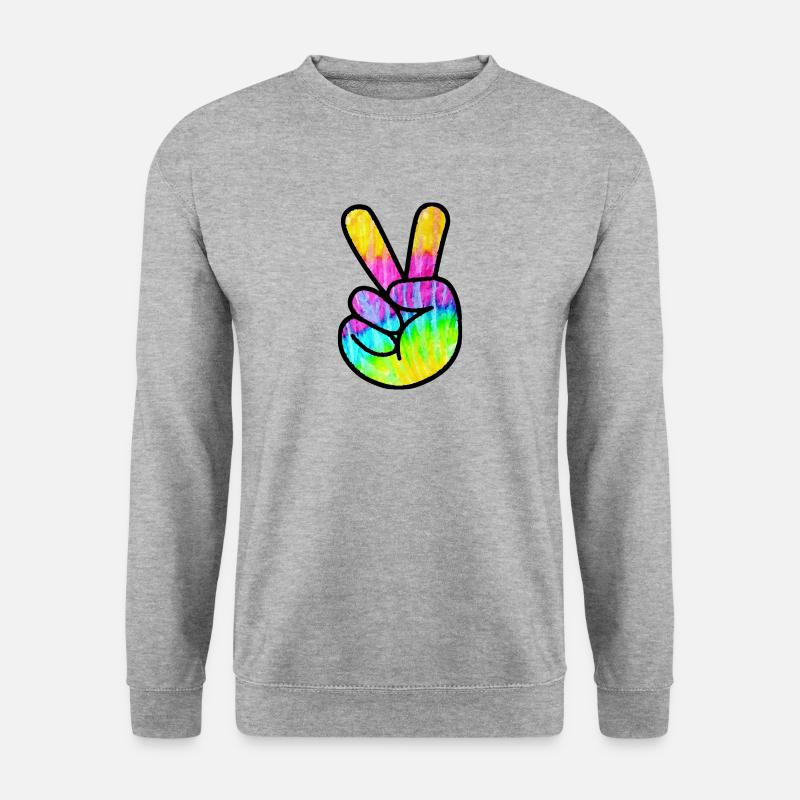 Victory Finger - peace sign - Unisex Sweatshirt - salt & pepper