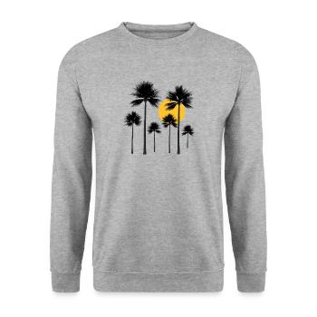 Palm trees, sun, summer and holidays in the South Seas - Unisex Sweatshirt - salt & pepper - Front - Alina (178cm) & Michal (187cm)