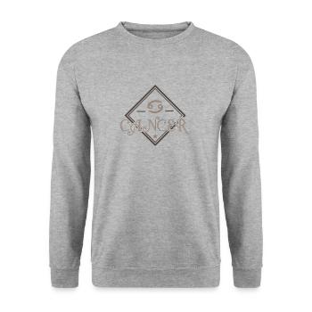 Cancer Cancer Cancer August - Unisex Sweatshirt - salt & pepper - Front - Alina (178cm) & Michal (187cm)
