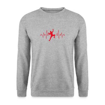 Climbing climbing mountain climbing heartbeat gift - Unisex Sweatshirt - salt & pepper - Front - Alina (178cm) & Michal (187cm)