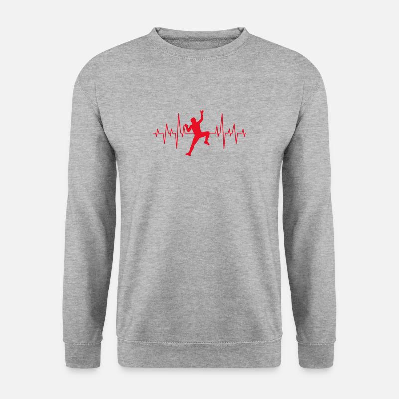 Klettern Climbing Bergsteigen Herzschlag Geschenk - Unisex Pullover - Weißgrau meliert