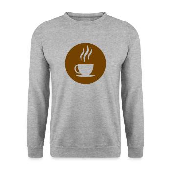 coffee cup beans cafe mug pot coffee beans95 - Unisex Sweatshirt - salt & pepper - Front - Alina (178cm) & Michal (187cm)