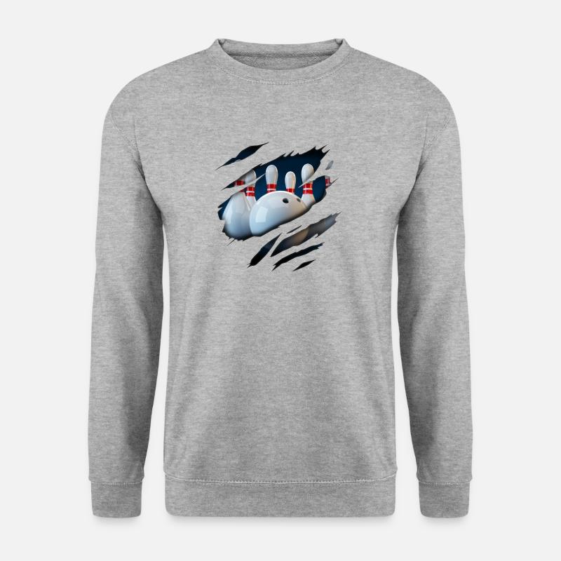 Bowling 2 in mir - Unisex Pullover - Weißgrau meliert