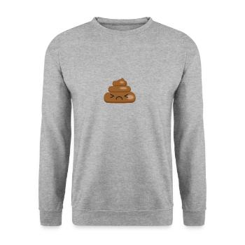 Kackhaufen Kacke Kot Kothäufchen! - Unisex Pullover - Weißgrau meliert - Vorne - Alina (178cm) & Michal (187cm)