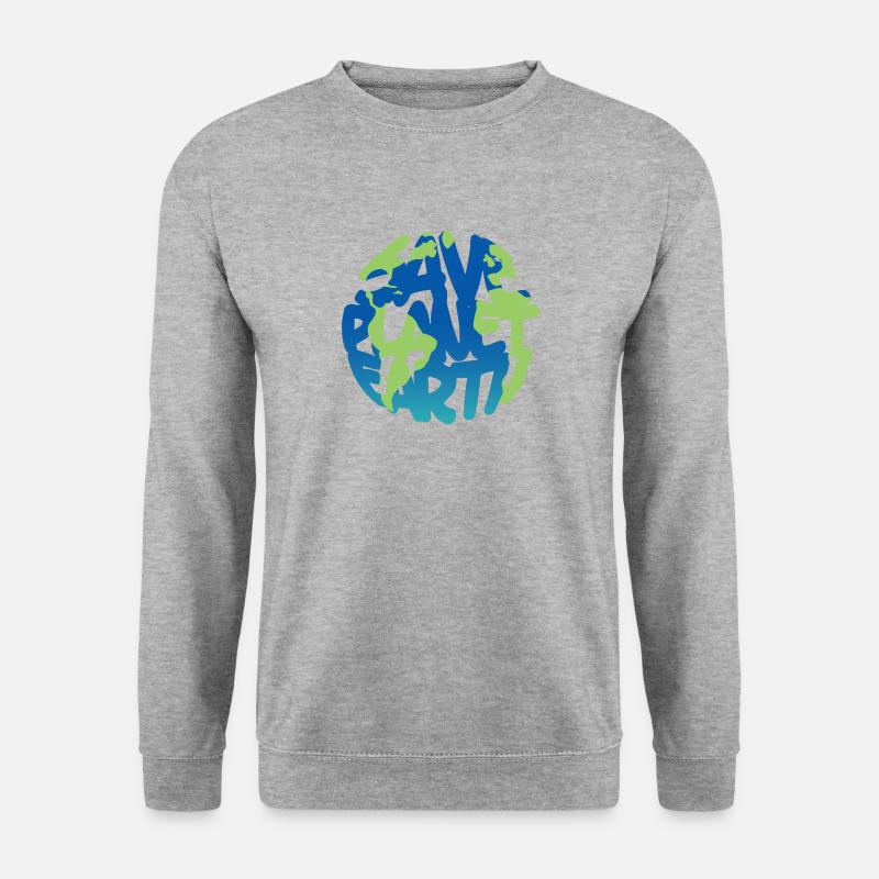 RETTEN Planet Erde (Vivid) - Unisex Pullover - Weißgrau meliert