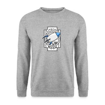Litecoin à la Lune - Sweat-shirt Unisexe - gris chiné - Devant - Alina (178cm) & Michal (187cm)