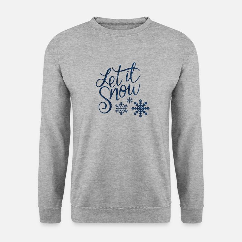 Let it snow - Unisex Pullover - Weißgrau meliert