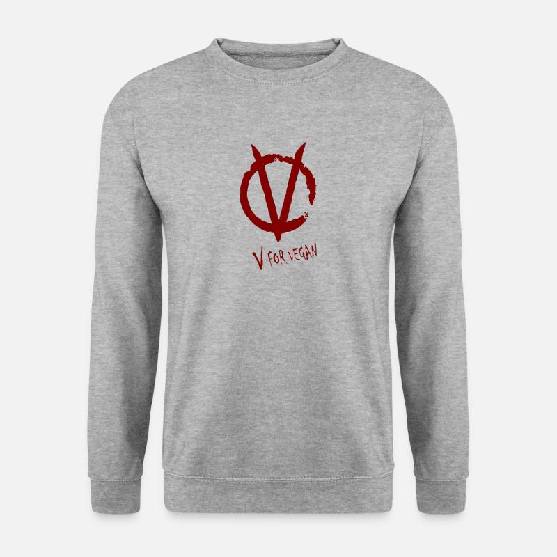 V for vegan red - Unisex Sweatshirt - salt & pepper