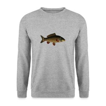 Carpes poissons - Sweat-shirt Unisexe - gris chiné - Devant - Alina (178cm) & Michal (187cm)