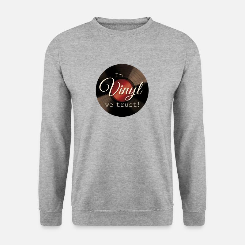 In Vinyl We Trust - Unisex Pullover - Weißgrau meliert