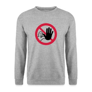 signs do not enter - Unisex Pullover - Weißgrau meliert - Vorne - Alina (178cm) & Michal (187cm)