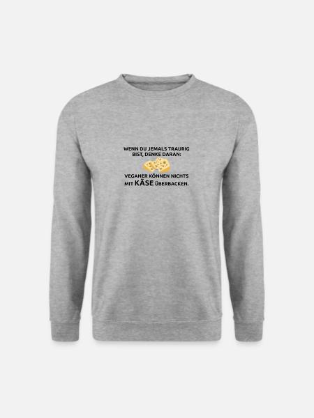 Käse überbacken Käseliebe Spruch Geschenk Motto - Unisex Pullover - Weißgrau meliert