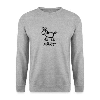 Pferd | Färt | T-Shirt - Unisex Pullover - Weißgrau meliert - Vorne - Alina (178cm) & Michal (187cm)