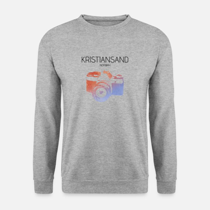 Kristiansand, Norwegen - Unisex Pullover - Weißgrau meliert