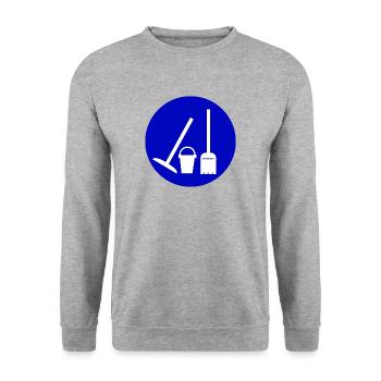 cleaning cleaning woman broom wischmop66 - Unisex Sweatshirt - salt & pepper - Front - Alina (178cm) & Michal (187cm)
