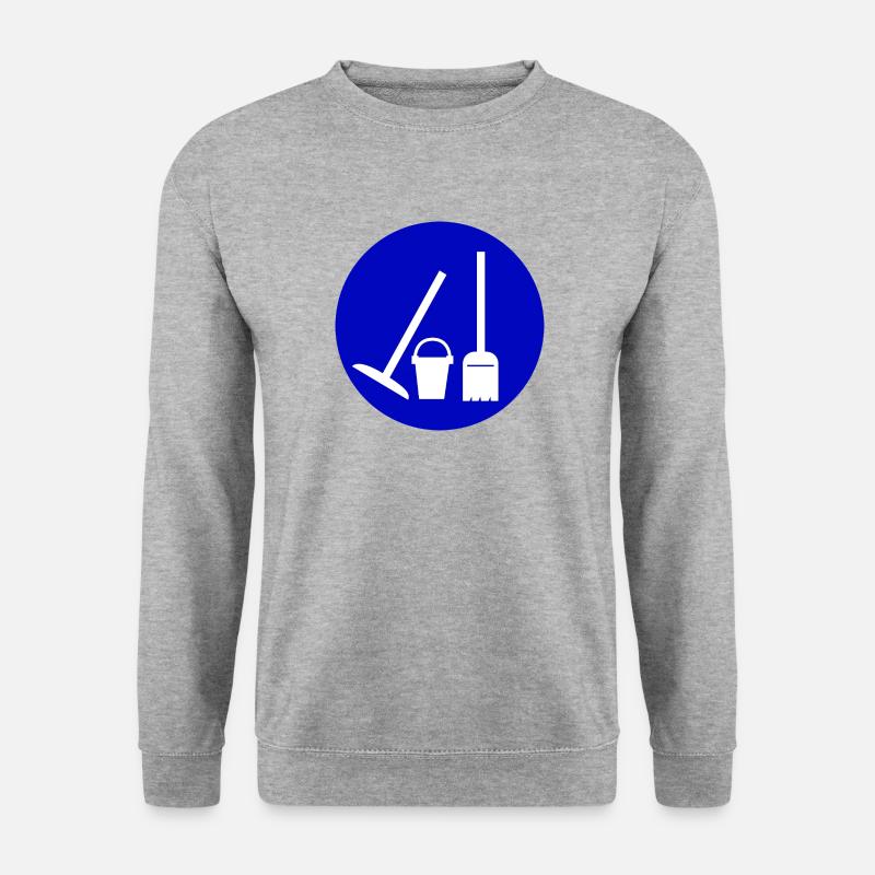 putzen cleaning putzfrau broom wischmop66 - Unisex Pullover - Weißgrau meliert