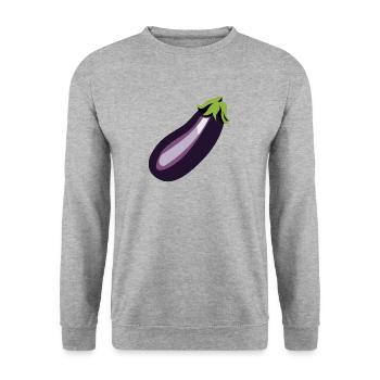 Aubergine - Unisex Pullover - Weißgrau meliert - Vorne - Alina (178cm) & Michal (187cm)