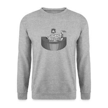 Rezeption Frau Multitasking Idee Geschenk Arbeit - Sweat-shirt Unisexe - gris chiné - Devant - Alina (178cm) & Michal (187cm)