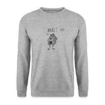 maison folle avec des jambes de poulet sw rétro vintage - Sweat-shirt Unisexe - gris chiné - Devant - Alina (178cm) & Michal (187cm)