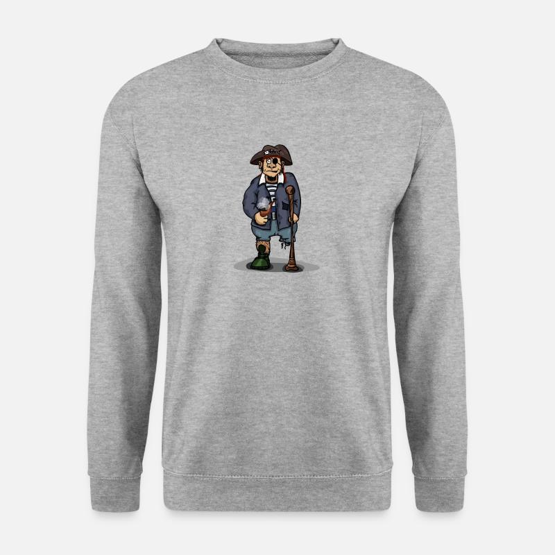 Pirate avec une jambe de bois idée cadeau eyepatch - Sweat-shirt Unisexe - gris chiné