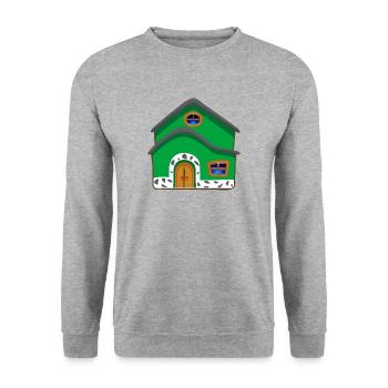 building house homes architektur haus gebaeude84 - Unisex Pullover - Weißgrau meliert - Vorne - Alina (178cm) & Michal (187cm)