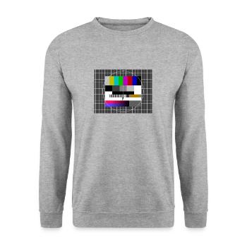 Testbild - Retro - Unisex Pullover - Weißgrau meliert - Vorne - Alina (178cm) & Michal (187cm)