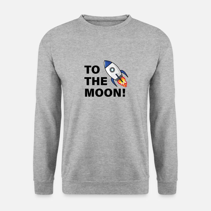 Crypto to the Moon - Unisex Pullover - Weißgrau meliert